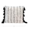 Black &#x26; Cream Tufted Pillow with Tassels